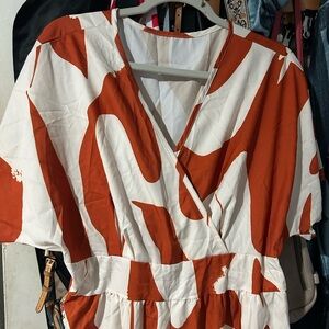 Abstract Print pant romper